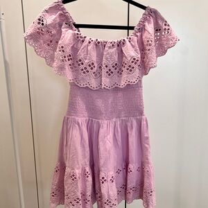 Lovers + Friends Lavender Eyelet Mini Dress